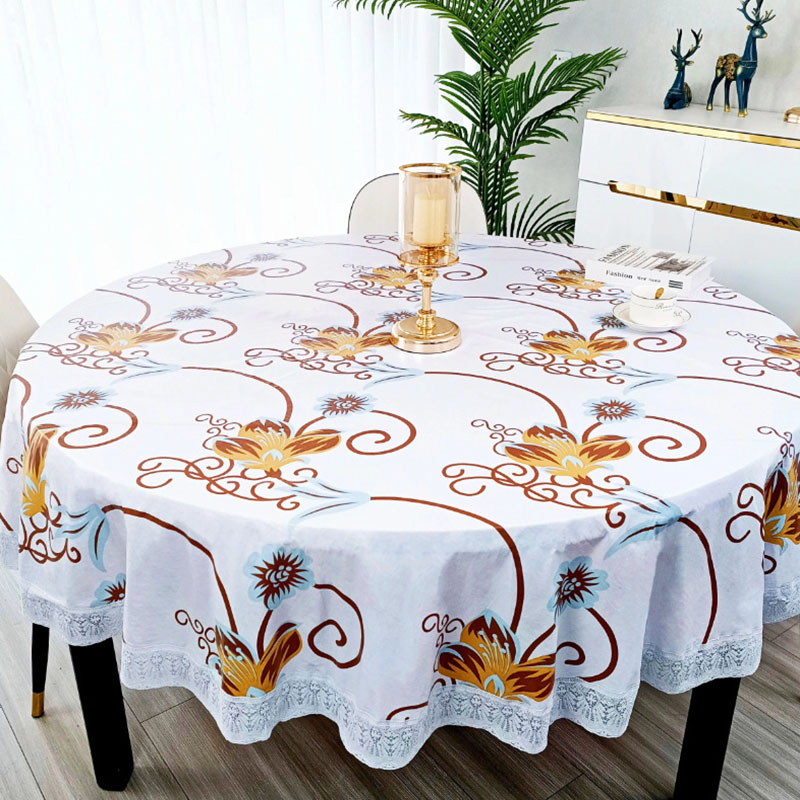 Pvc Flower Printed Round Table - Outdoor Furniture Year Round ulasan dan harga