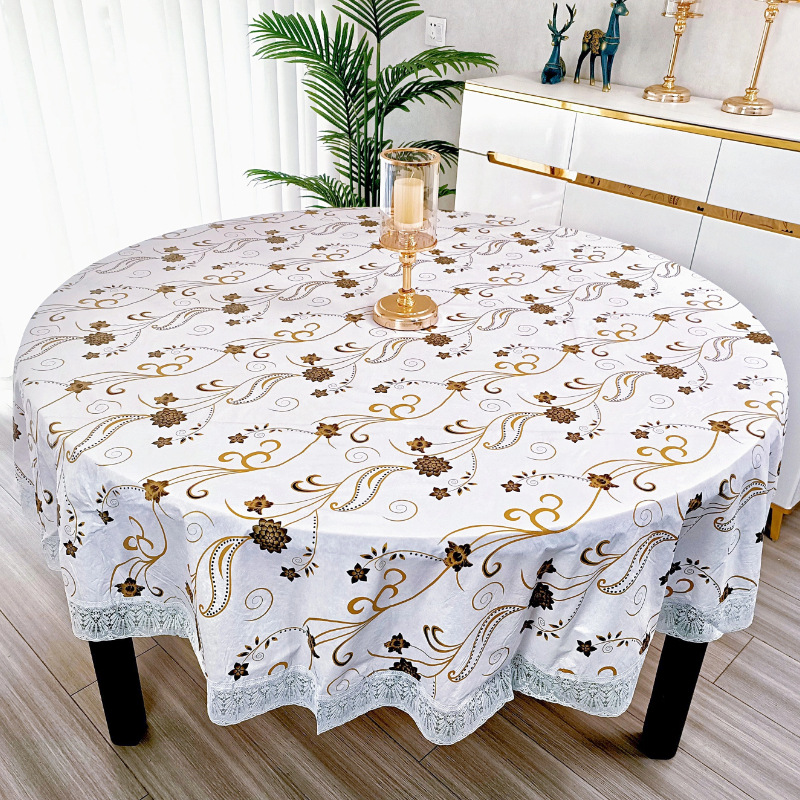Pvc Flower Printed Round Table - Outdoor Furniture Year Round ulasan dan harga