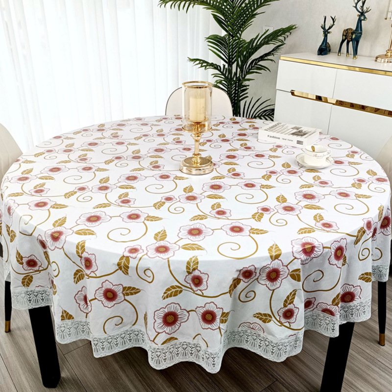 Pvc Flower Printed Round Table - Outdoor Furniture Year Round ulasan dan harga