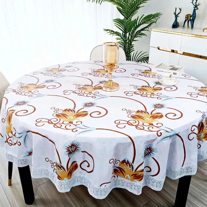 Pvc Flower Printed Round Table - Outdoor Furniture Year Round ulasan dan harga
