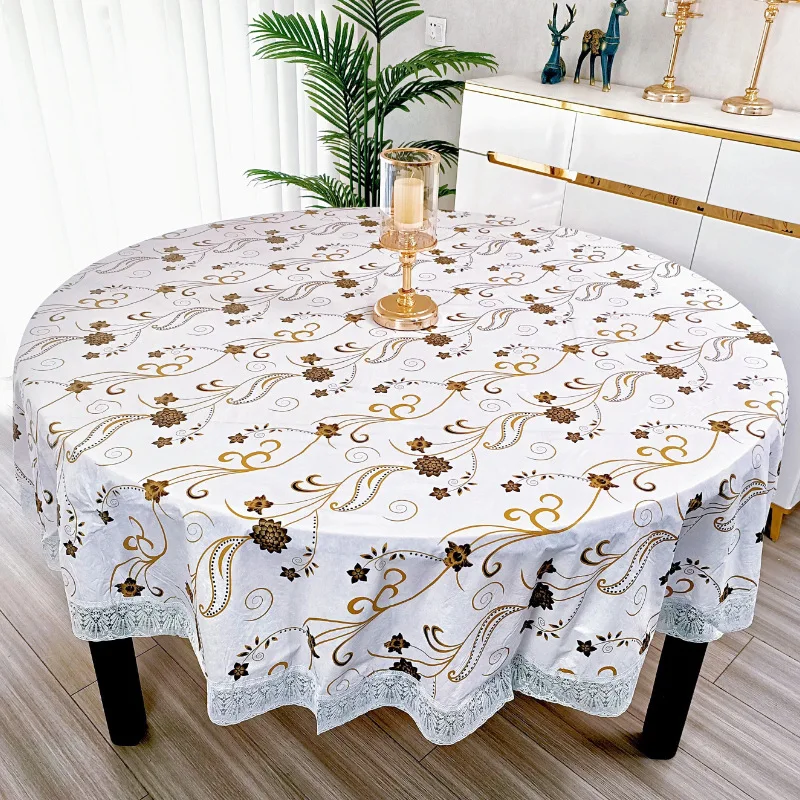 Pvc Flower Printed Round Table - Outdoor Furniture Year Round ulasan dan harga