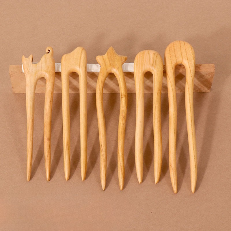 Peach Wood U-shaped Hairpin An - Outdoor Furniture Decor ulasan dan harga