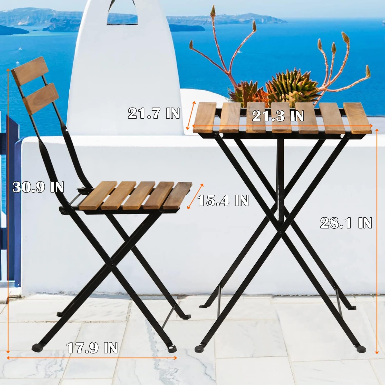 Natural wood 3-piece folding p - Outdoor Furniture For Patio ulasan dan harga