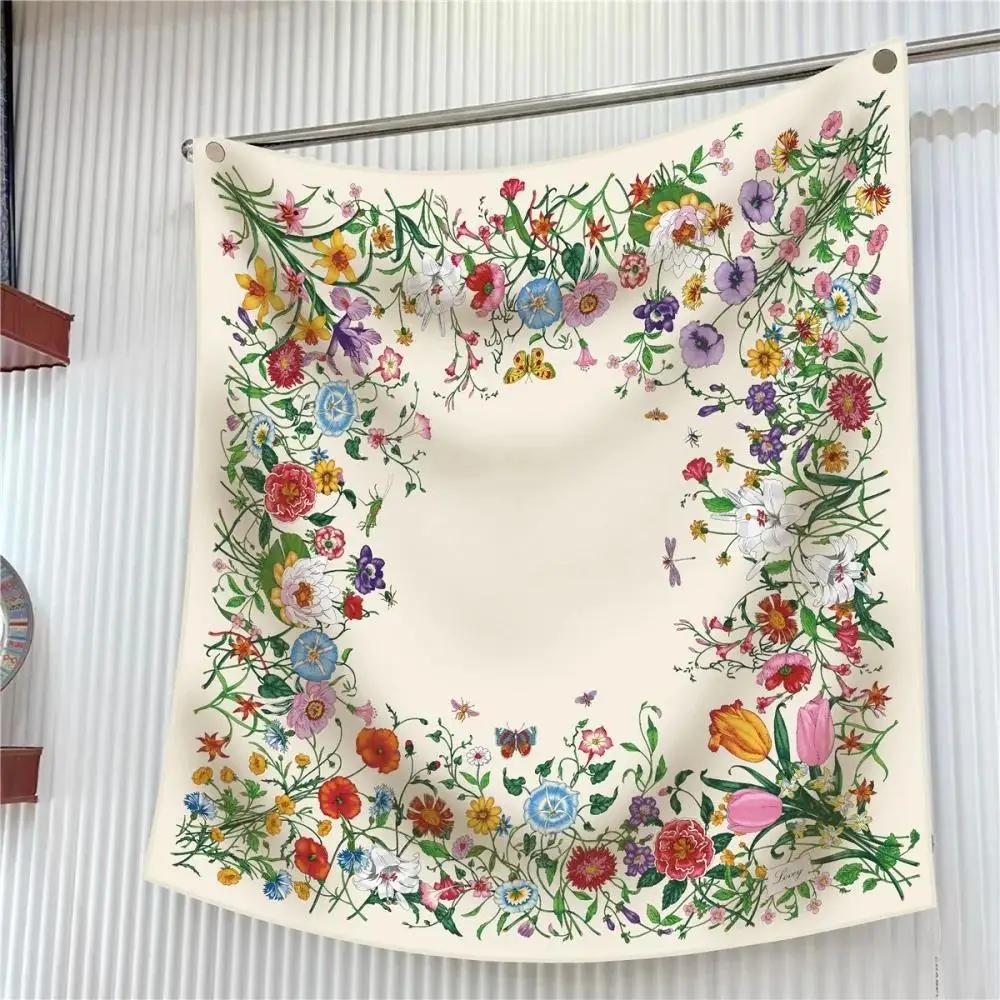 New 90cm Scarf Flower Printing - Outdoor Furniture Decor ulasan dan harga