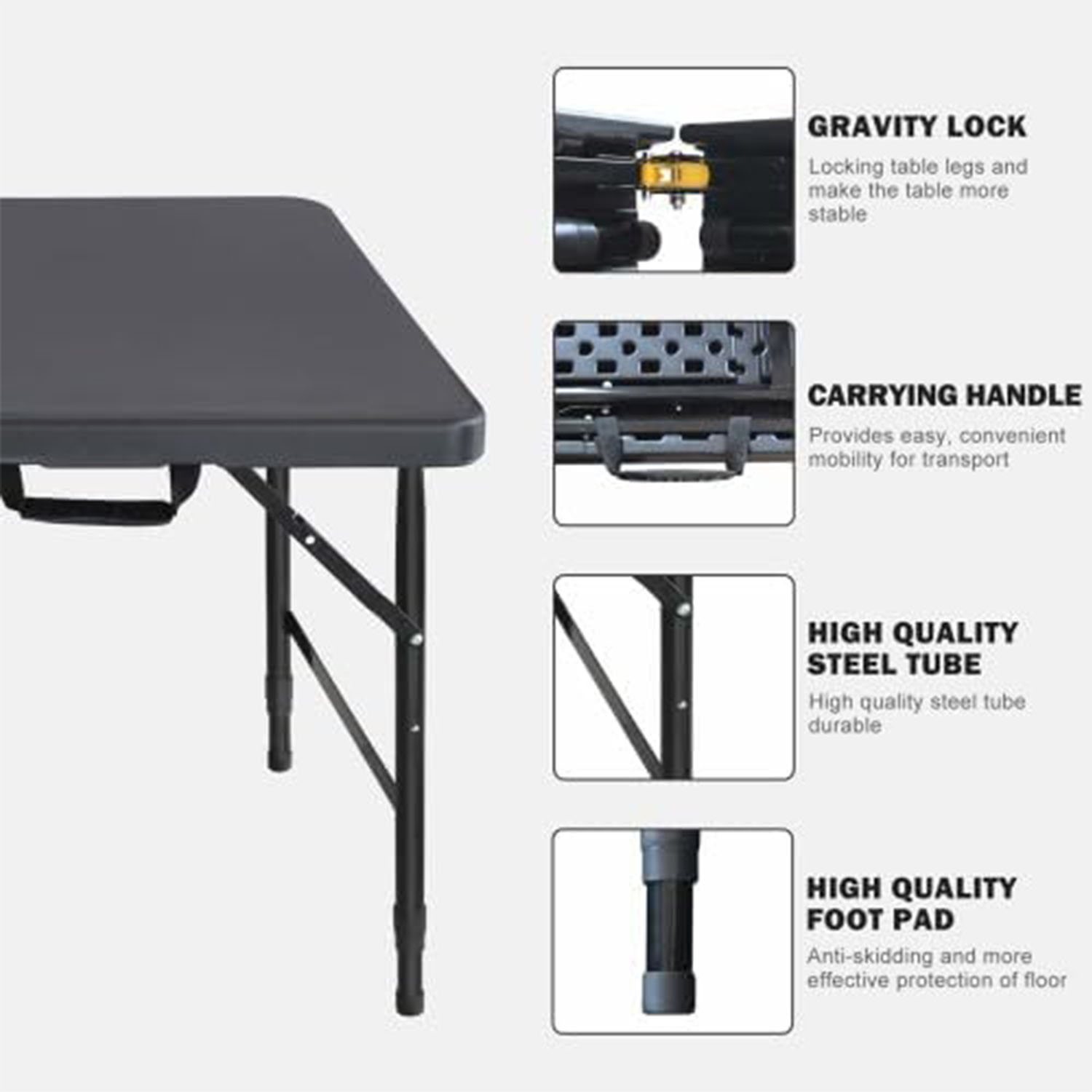 Folding Table 4ft Height Adjus - Outdoor Furniture Usa ulasan dan harga