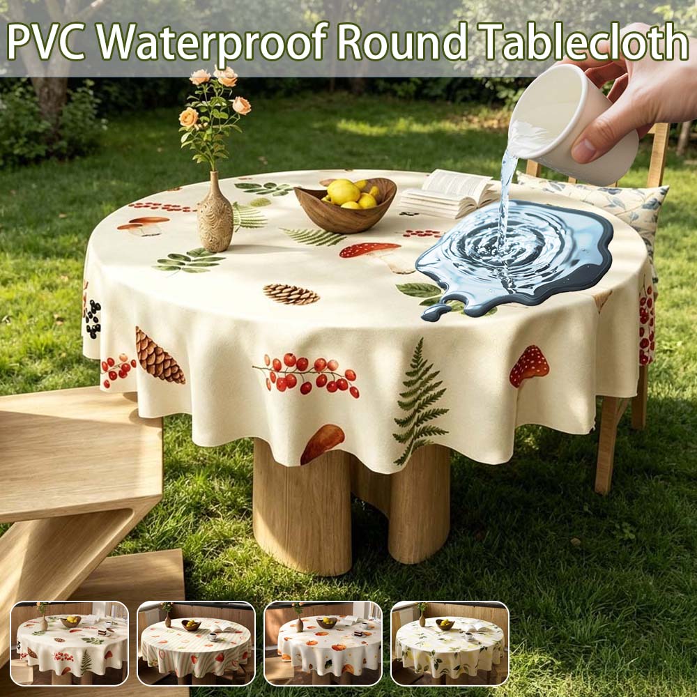 Reusable PVC Round Table Cloth - Outdoor Furniture Year Round ulasan dan harga
